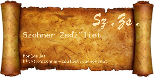 Szohner Zsüliet névjegykártya